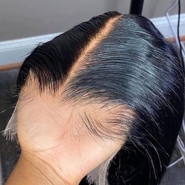 Jessica Hair 5x5 Closure Wig - Straight Human Hair Short Bob, Transparent Lace, Brazilian Remy, Pre-Plucked With Baby Hair for Black Women (14 Inch)