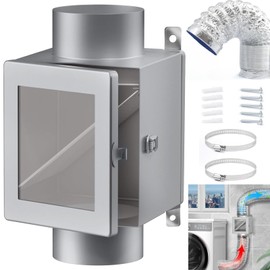 Metal Dryer Lint Trap, Dryer Duct Lint Trap for Dryer Vent, Indoor Dryer Vent Kit with 4inch Dryer Vent Hose, 2 Clamps, 2 Stainless Steel Mesh, Dryer Lint Catcher Outdoor Lint Trap for Electric Dryers