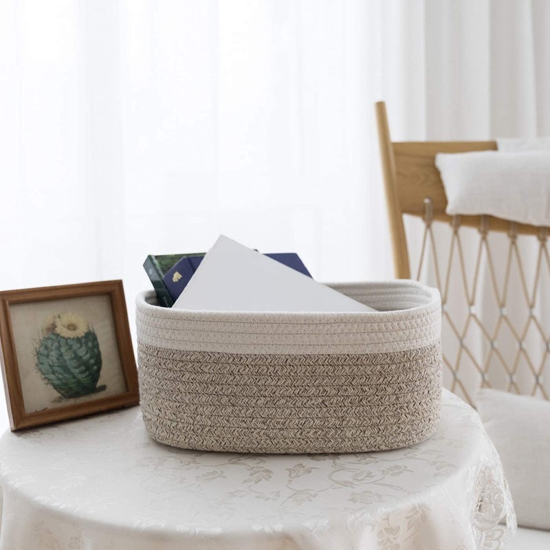 LA JOLIE MUSE Storage Baskets, Cotton Rope Woven Bathroom Storage