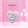 GNOCE Women's Sterling Silver Forever Love Heart Bracelet Charm with