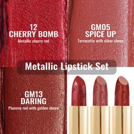 Oulac Metallic Shine Lipstick Long Lasting Lip Color Set 5