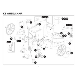 #20- Front Wheel (Single) w/Bearing for Probasics K3/K4 Wheelchair (Models WC31616DE,WC31616DS,WC31816DE,WC31816DS,WC32016DE,WC32016DS,WC41616DE,WC41816DE,WC41816DS,WC42016DE,WC42016DS)