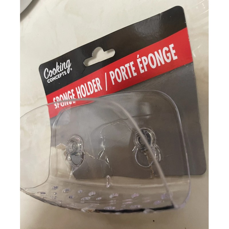 Cooking Concepts Save Scrub Sponge Holder Clear Suction Cups Kitchen