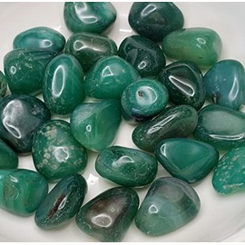 Pachamama Essentials Green Agate Tumbled - Healing Stone - Crystal Healing 20-25mm (5)