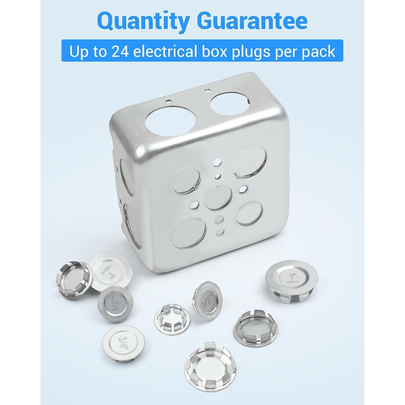 24 Pcs 1/2 inch Knockout Seal Electrical Box Knockout Plugs
