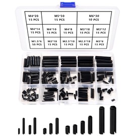 YIXISI 225 Pieces 13 Sizes M1.5 / M2 / M2.5 / M3 / M4 / M5 / M6 Tension Pins Assortment Kit, Slotted Spring Pins, Tension Pin Hollow Cotter Pins Assortment Set, for DIY Automotive Repair