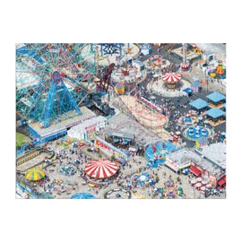 Galison Gray Malin Coney Island – 1000 Piece Puzzle with Eye Catching Aerial Photography of Iconic NYC Beach from A La Plage Artwork