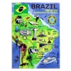 Brazil Graphic Map and Attractions Souvenir Fridge Magnet 2.5" X