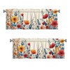 XLinTech 2 Pack Boho Florals Valance for Windows Flower Curtain