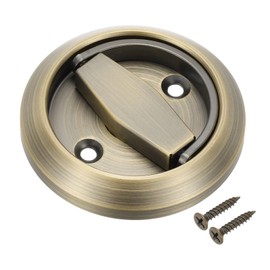 PATIKIL Recessed Sliding Door Pulls Handles 304 Stainless Steel Round Hidden Closet Finger Flush Knob with Screws for Door Drawer Wardrobe, Green Bronze