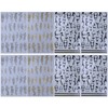 IDDFEVE 8 Sheets Gothic Nail Art Stickers - Gold Silver