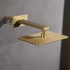 RANDOM 16 Inch Brushed Gold Shower Arm with Flange and