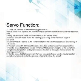 Motor Servo Tester, DC42-6.0V Input 50-330Hz Speed Controller Checker for Helicopter for RC Car Boat