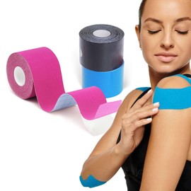 LiangMai Tape 3Roll*5m of Elastic Muscle Support Tape,Sports Tape for Shoulder,Ankle,Elbow,Wrist,Splints and Knee Support,Waterproof & Hyopallergenic Kinetic Athletic Tape,Physio Tape-Blue