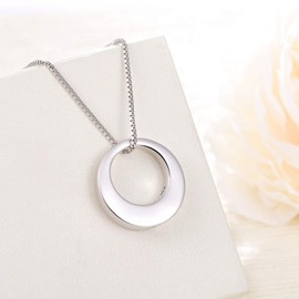 BEILIN Sterling Silver Circle of Life Eternity Memorial Urn Necklace Always with me Cremation Jewelry Pendant Necklaces for ashes (Silver)