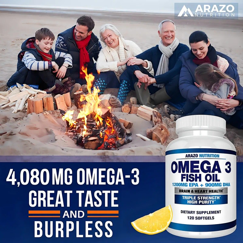 Arazo Omega 3 Aceite De Pescado Epa+dha 120 Cápsulas Sabor
