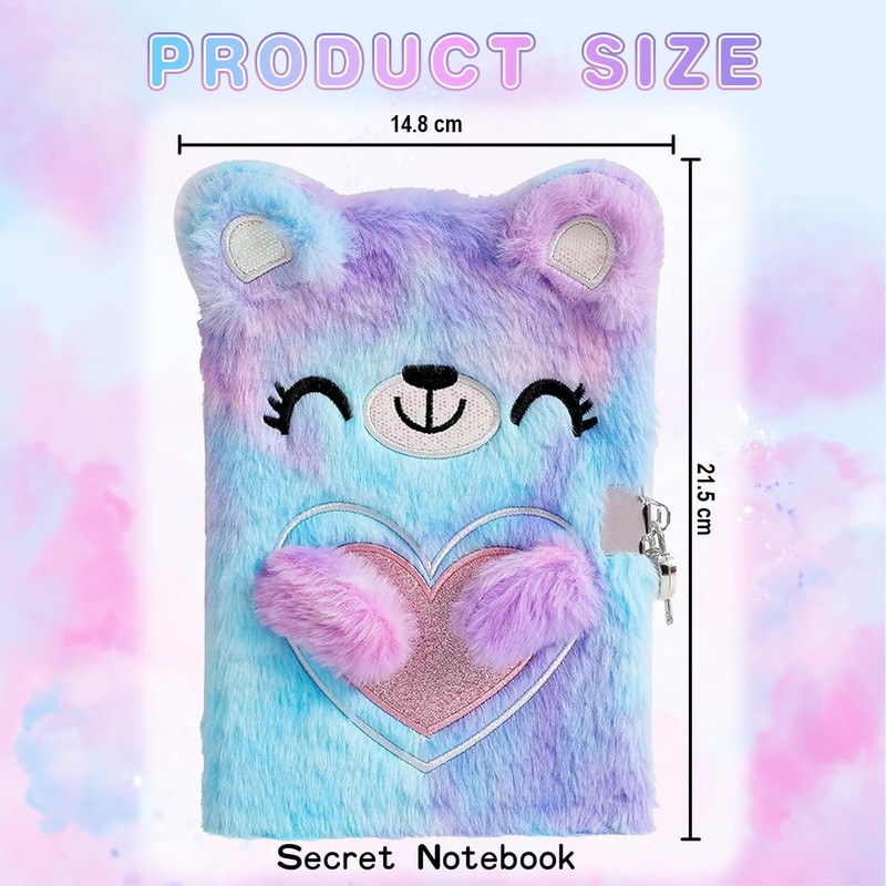 Bangbobi Plush Diary Girls with Lock - A5, 80 Pages,