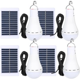Solar Powered Lamp Portable Led Bulb 9walt Lights Solar Energy Panel Led Lighting for Camp Tent Night Fishing Emergency Lights Flash 350LM (Black 4)