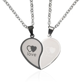 Matching Love Necklaces for Boys Girls Husband Wife Anniversary Valentines Gifts for Couples Boyfriend Girlfriend Birthday Gift for Friendship Bff 2 Pcs Necklaces for Sisters Besties