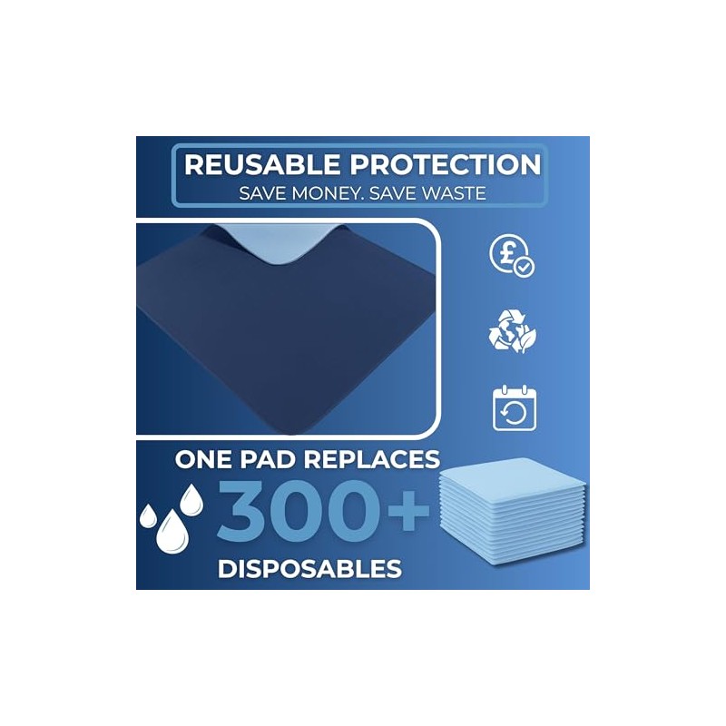2 x Easy Care Solutions Washable Bed Pad Protector with