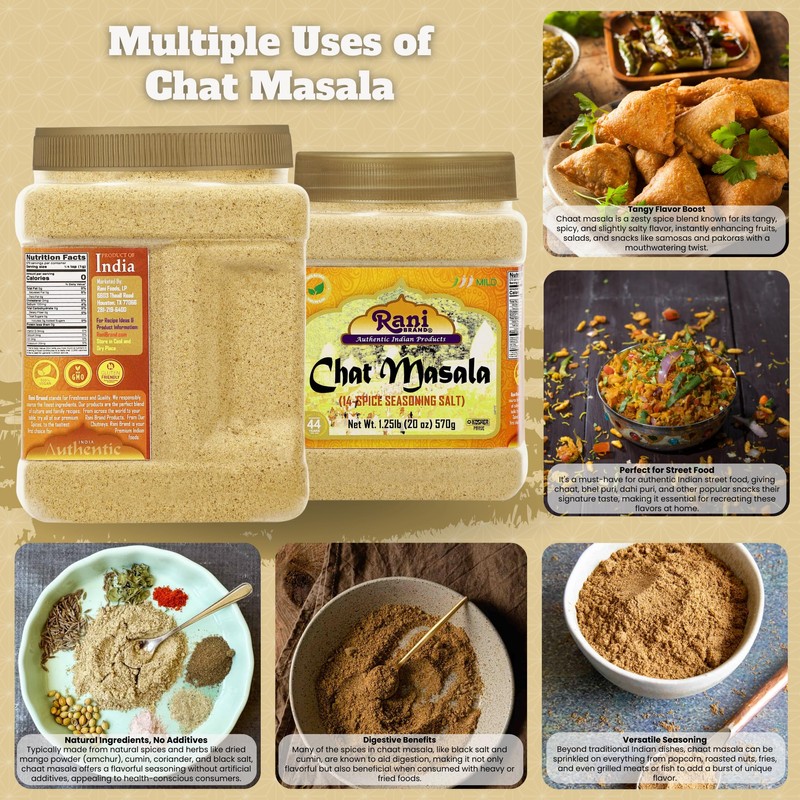 Rani Chat Masala (14 Spice Seasoning Salt) Tangy Indian Seasoning