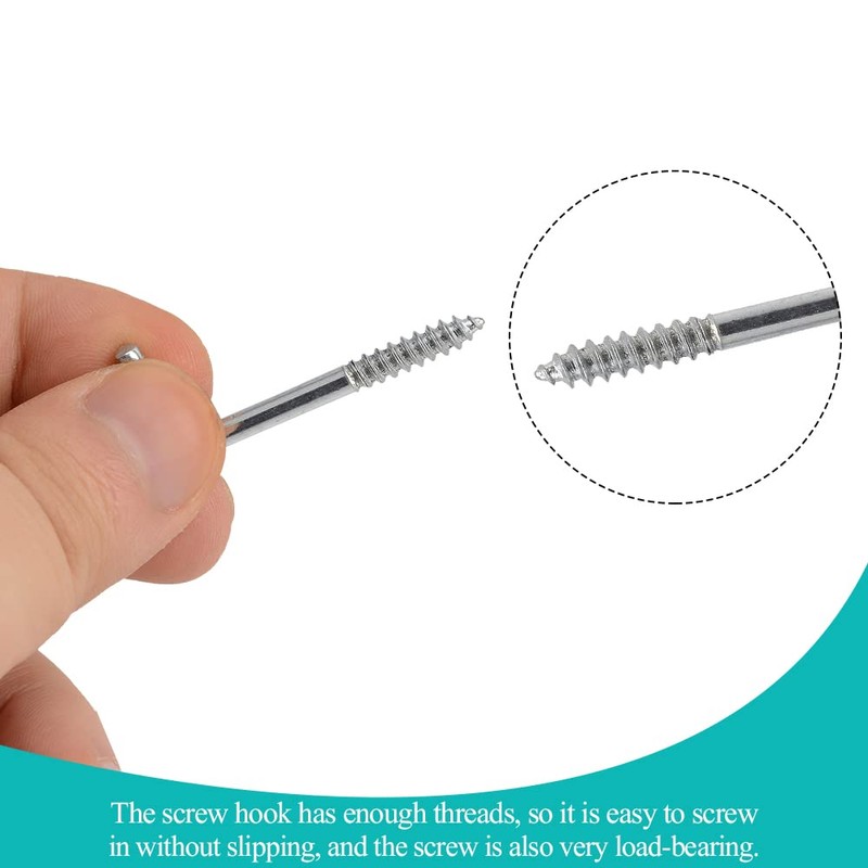 YXQ 50pcs Square Bend Hooks,M3.7-40x15mm Self-Tapping L Shape Right Angle