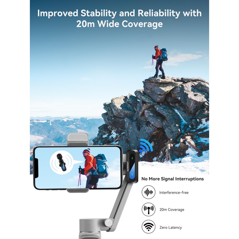 aceyoon 3-in-1 Wireless Lapel Microphone