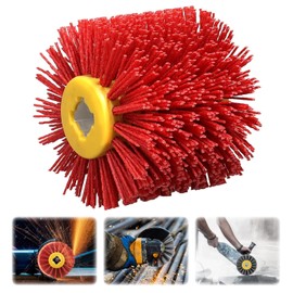 80 Grit Drawing Wheel Drum,Surface Conditioning Tool Drum,4.7" x 4" Burnishing Polishing Drum for Removal Paint Rust Corrosion(Red, 80 Grit)