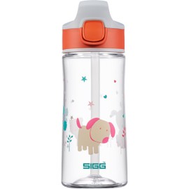 SIGG - Aluminium Kids Water Bottle - Miracle Puppy Friend - With Straw - Leakproof - Lightweight - BPA Free - Scratch & Break Resistant - School & Sports - Orange - 0.45L
