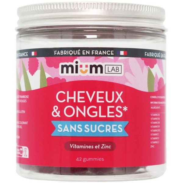 Mium Lab Cheveux et Ongles Sans Sucre 42 Gummies