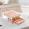 MFBJXC Egg Holder for Refrigerator,60 Eggs Clear Drawer Organizer,2 Layer