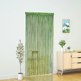 Doorway String Curtain Door Curtains,Boho Hippie Hanging Patio Room Decor Bedroom Wall Window Closet Kitchen Living Room Fringe Macrame Divider Panel Laundry Room Tapestry (Grass Green, 100 x 280 cm)