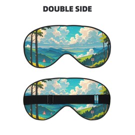 Anime Sky Print Sleep Eye Mask - Adjustable Design,Suitable for Sleeping Outdoor Camping Travel