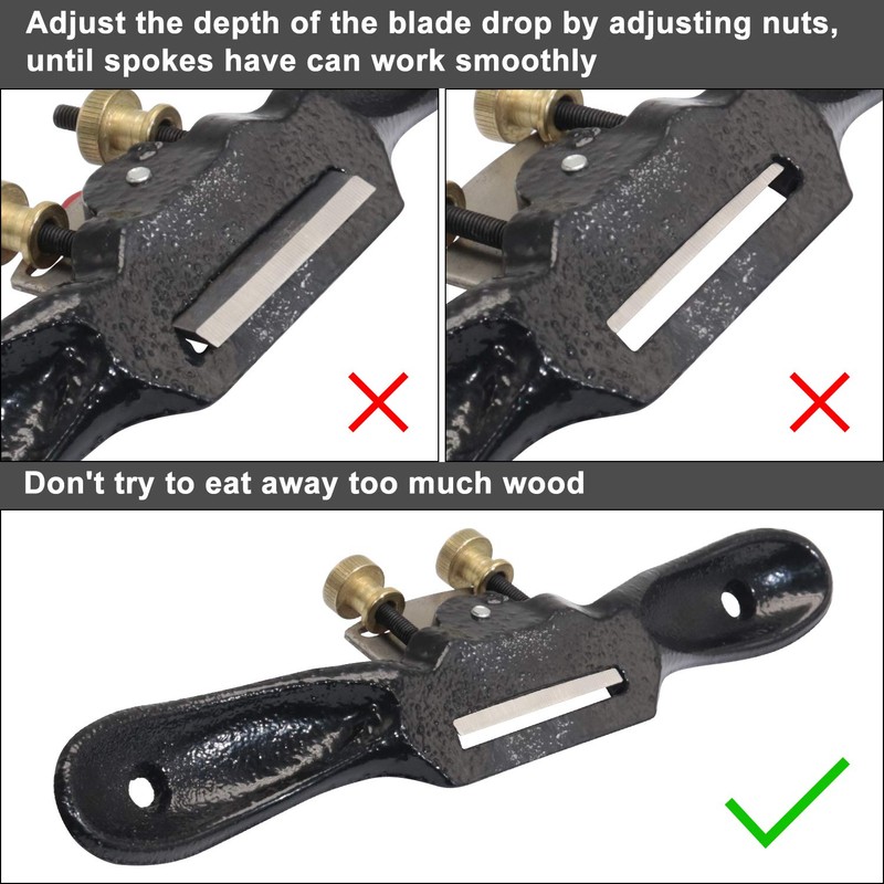 KOOTANS 2pcs 9" 10" Adjustable Spokeshave with Flat Base, 4pcs