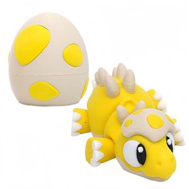 FXiaoy 3D Printed Exquisite Dinosaur Egg Toy Model, Fully Articulated 3D Printed Toy. (Yellow)