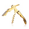 Gold Plated Corkscrew Double Hinge Waiters Wine Key/Bottle Opener #