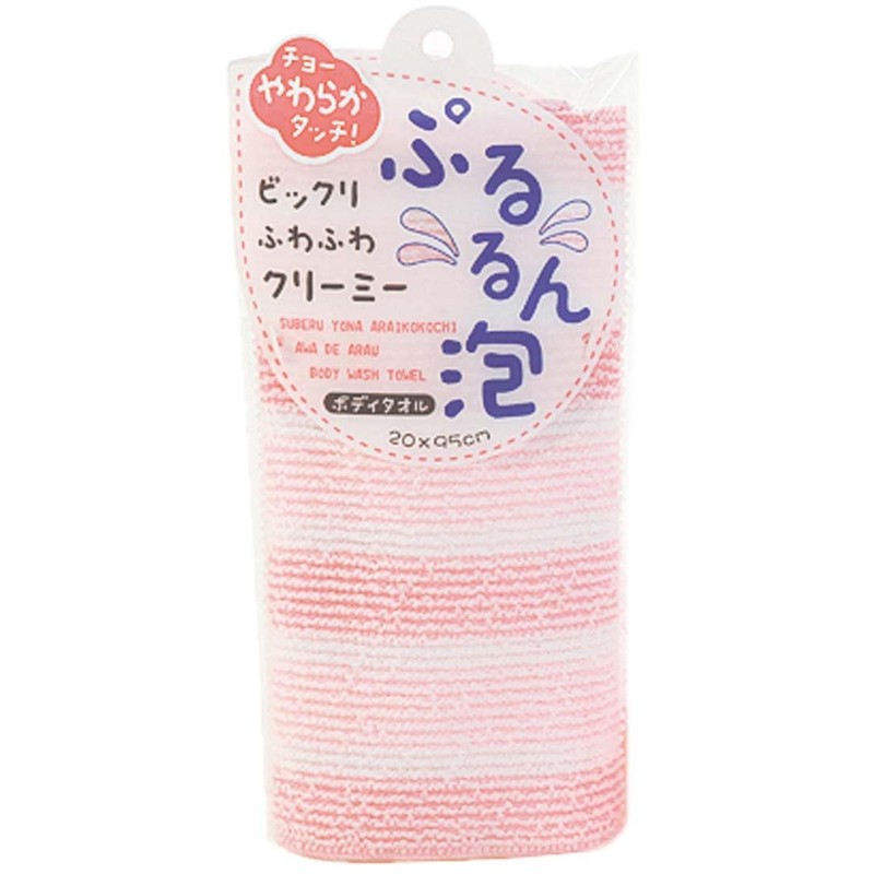 Nippon Kogyo Pururun Foam Body Towel, Pink