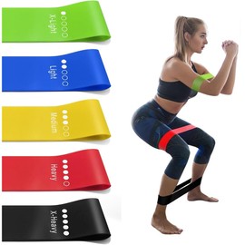 Garegce Resistance Bands, Set of 5 Skin-Friendly Exercise Bands with 5 Resistance Levels, Workout Bands for Women and Men, Ideal for Home Fitness Gym Legs Glutes Pilates Yoga