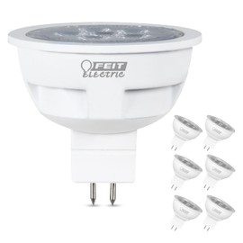 Feit Electric LED MR16 Halogen Bulb, 50W Equivalent, GU5.3 Bi-Pin Base, Non-Dimmable, 550 Lumens, 3000K Warm White, Track Light Bulbs for Landscaping, 22-Year Lifetime, BPLVEXN/830CA/6, 6 Pack