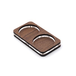 Tamper- / Leveler Stand 58mm bis 59,5mm | Handgefertigt aus Walnuss-Holz & Acrylglas | Ablage für Tamper und Leveler (2er Tamper Stand)