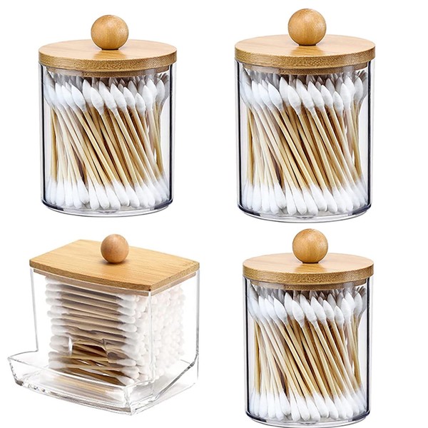 Dispensador de bastoncillos de algodón,Bote de acrílico para bastoncillos de