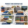 6-Piece Transparent Stackable Food Storage Containers with Blue Measurement Markings