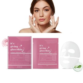 4pcs Glass Skin Collagen Mask - Deep Hydrating Collagen Face Mask - Korean Skincare Sheet Mask - Bio collagen Face Mask for All Skin Types,Tightens Pores, Firms Skin, Reduces Wrinkles