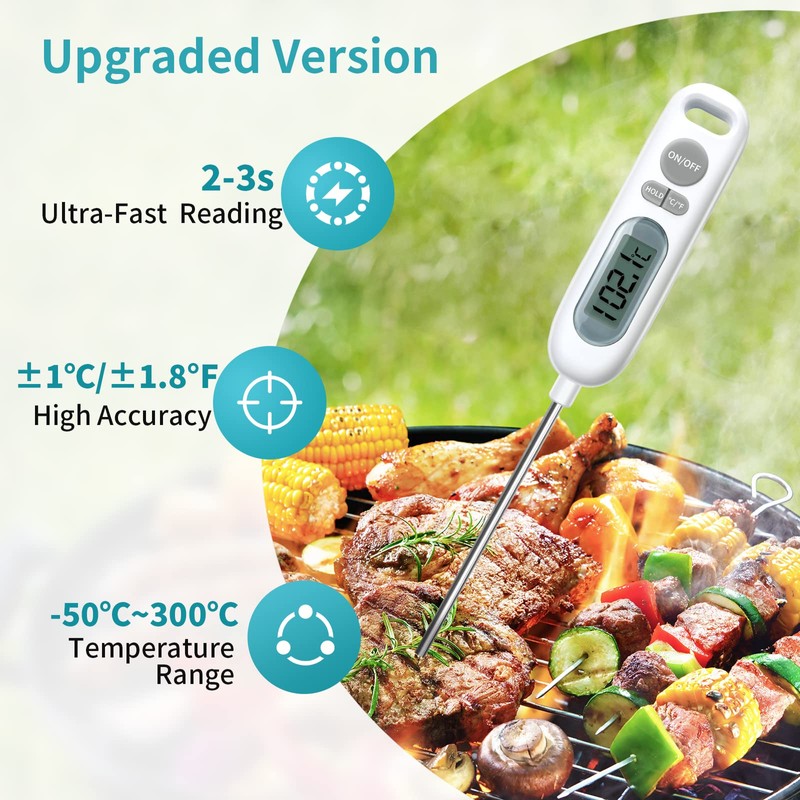 HORJOR Meat Instant Read Probe Waterproof Cooking 141mm for Kitchen