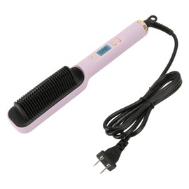 Cepillo alisador iónico de 35 W con calentamiento uniforme PTC, pantalla LCD, peine alisador desenredante para todo tipo de cabello                   