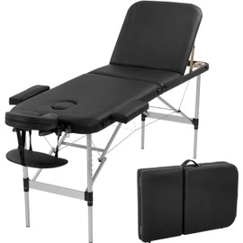 BestMassage Aluminium Massage Bed Portable Massage Table 24 inch Wide Lash Bed Height Adjustable 3 Folding with Non-Woven Bag for Spa Footmassage Facial CareSpa Tattoo
