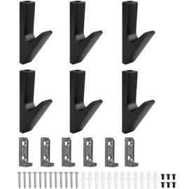 OMKMNOE Pack of 6 Clothes Hooks Wall for Drilling Screws Invisible 15.5 mm Acoustic Panels Hooks Coat Hooks Matt Wall Hooks Coat Hooks Coat Hooks for Jackets, Scarves, Towels and More