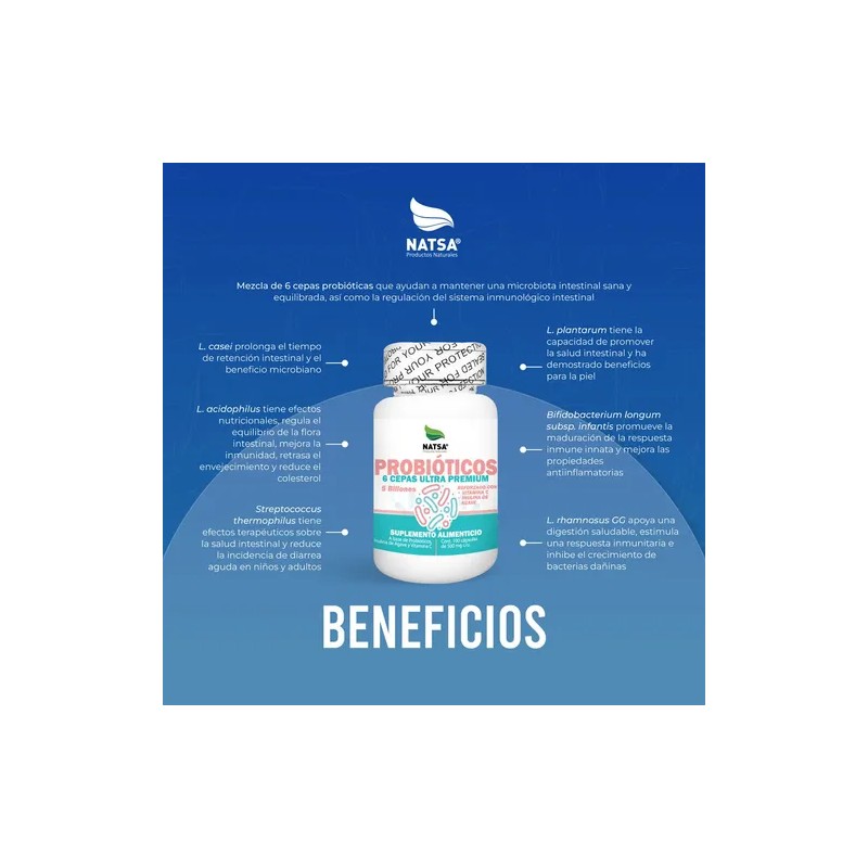 Probioticos 100 Cápsulas Billones Por Toma Reales Cepas Reforzado Inulina