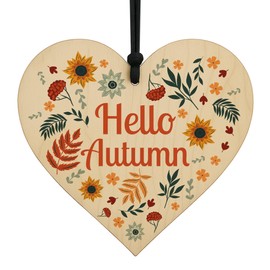Red Ocean Hello Autumn Home Decor Autumnal House Decorations For Thanksgiving Leaves Pumpkins Home Decor Hanging Plaques