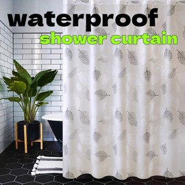 ZDL Shower Curtain, Shower Curtain, Bathtub, 150 x 200 cm, Anti-Bacterial Shower Curtains, Waterproof Bathroom Curtain, Quick Drying Bathroom Curtain, Shower Curtain Plants